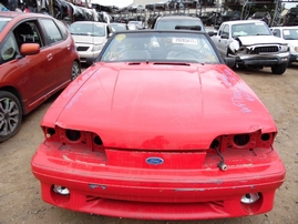 1992 FORD MUSTANG GT RED CONVERTIBLE 5.0L AT  F17001